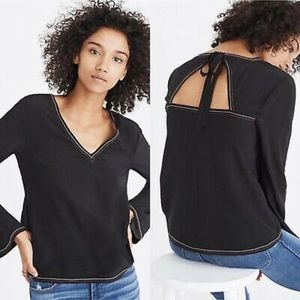 Madewell Silk Stitched Tie-Back Top